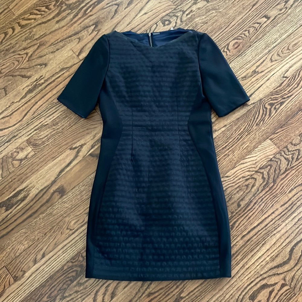 Elie Tahari dress wool and natural lamb leather